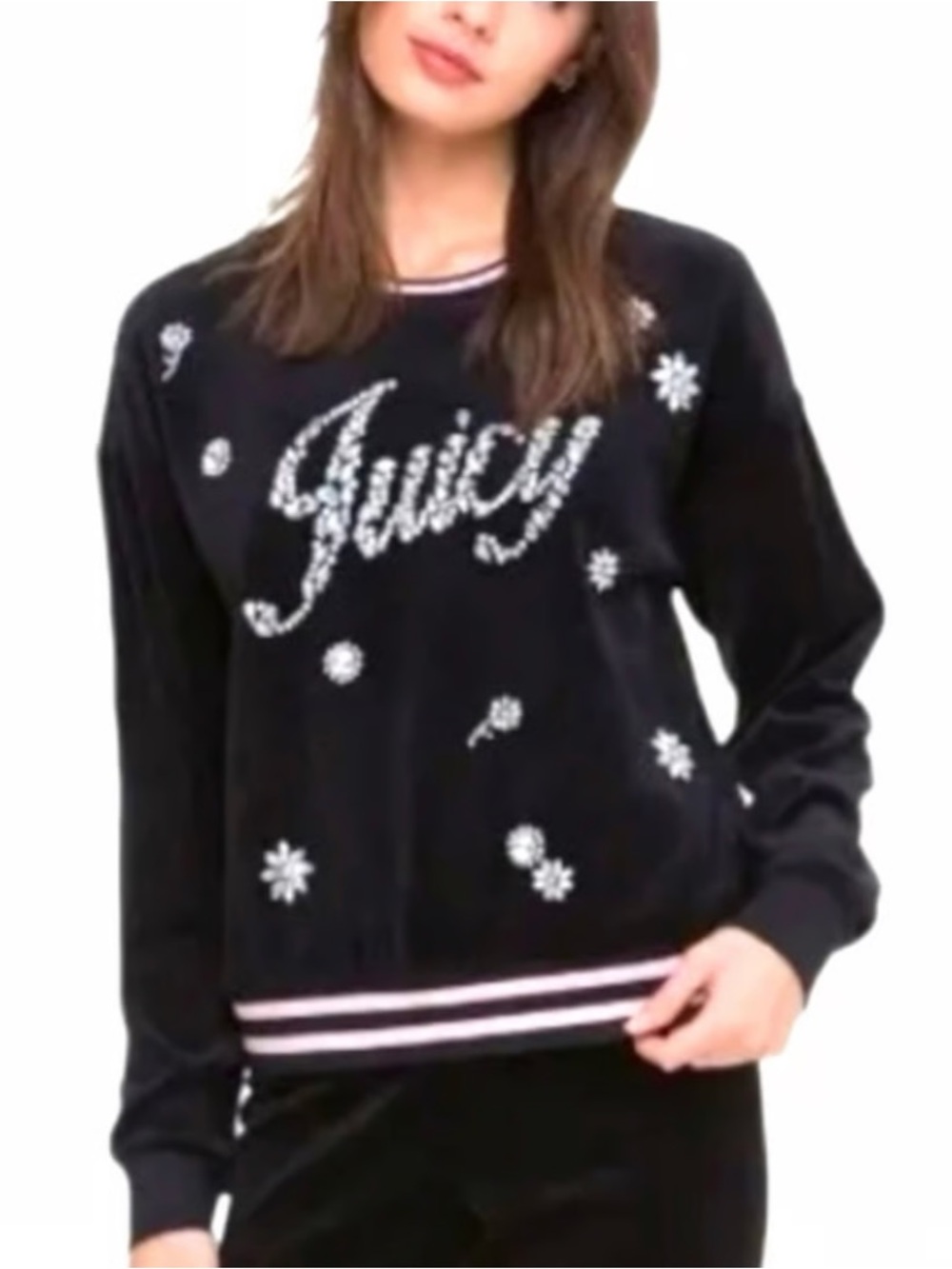 Juicy Couture Black Label Crystals Garden Y2K Velour Tracksuit